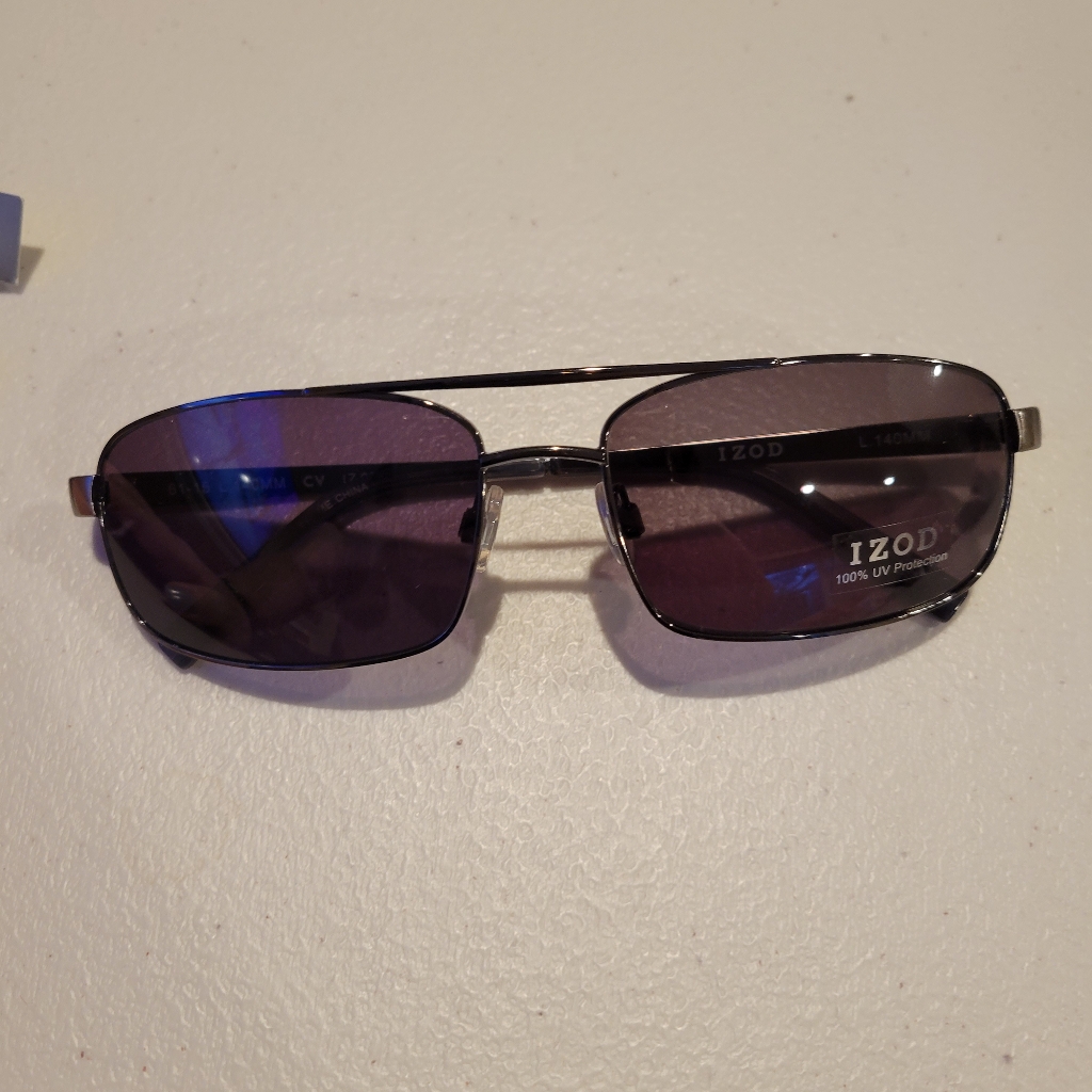 Mens Izod Aviator Sunglasses Top Gun Brown Size 61 Brand New In Gunmetal